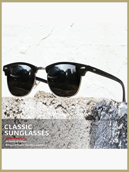Polarized Sunglasses Retro Semi Rimless Frame UV Protection main image 4